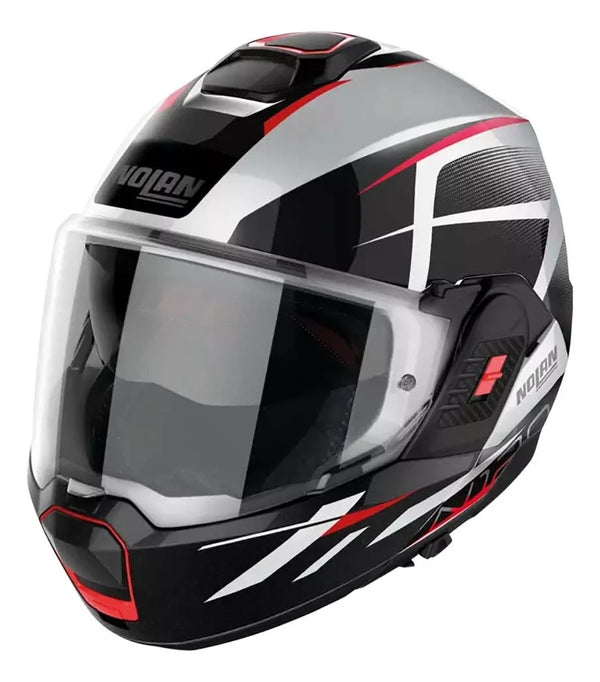 Casco N120-1 Nightlife n-com 27 Bco/Ngo/Rjo M Nolan