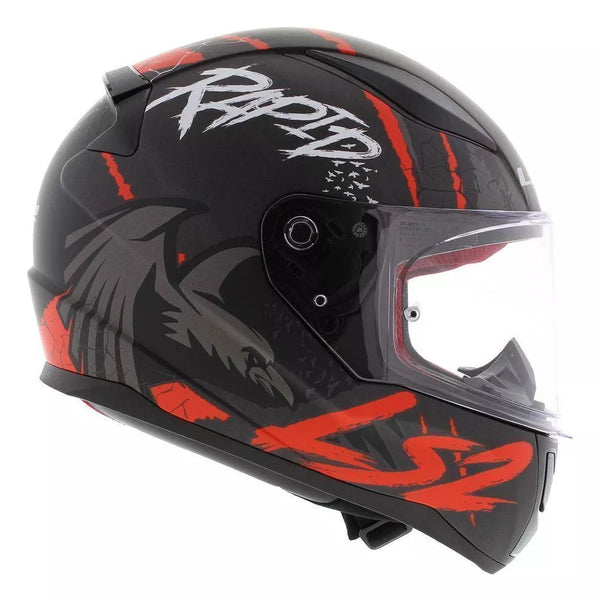 CASCO CERRADO LS2 RAVEN NGO/BCO/ROJ/MATE FF353