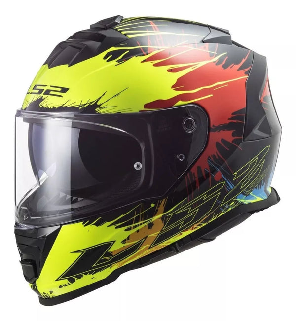 CASCO CERRADO LS2 STORM II DROP NGO/AMA/ROJ FF800