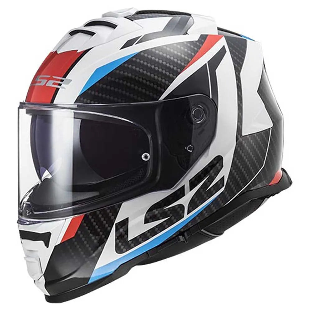 CASCO CERRADO LS2 STORM II RACER BCO/ROJ/NGO/AZL FF800