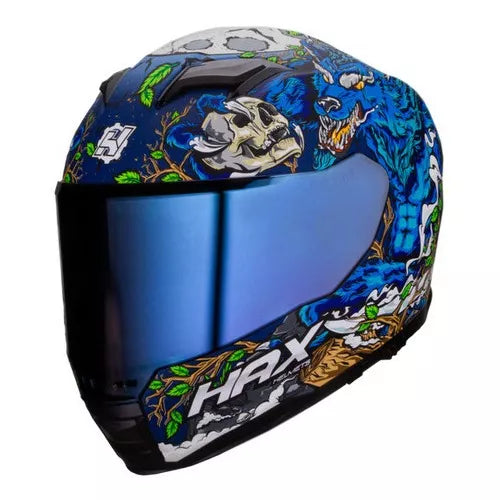 Casco Force Leyend Azul/Gris Mate Hax