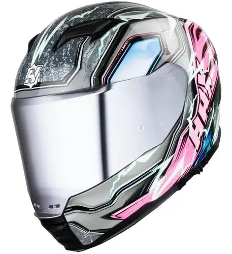 Casco Force Thunder Rosa/Gris Brillante Hax