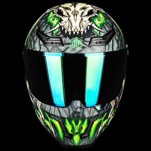 Casco de moto Integral ILM MF509 Day 1 Green