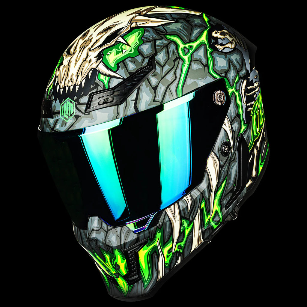 Casco de moto Integral ILM MF509 Day 1 Green