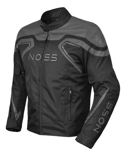 Chamarra de Textil NOSS X-RACER NJK-201 Negro/Gris