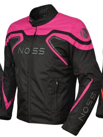 Chamarra de Textil NOSS X-RACER NJK-201 Negro/Rosa